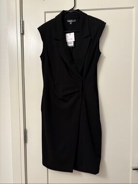 Nicole Miller Black Sleeveless Midi Sheath Dress